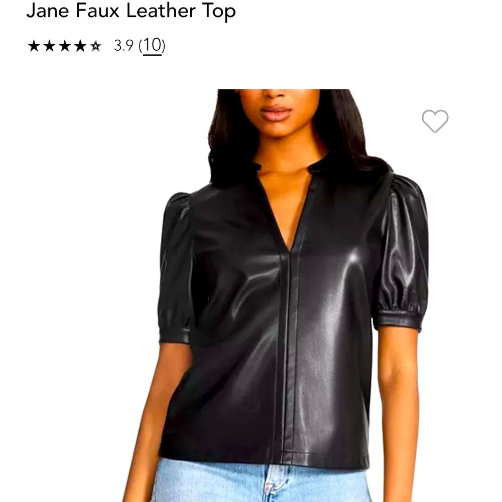 Steve Madden Faux Leather Puff Sleeve "Jane" top - XL